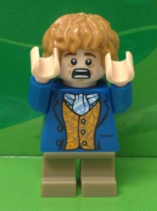Hobbit DVD Exclusive LEGO Bilbo Minifigure with Alternate Scared Head
