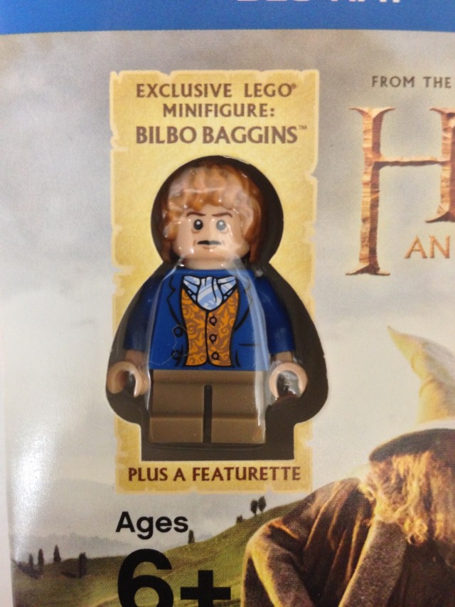 The Hobbit DVD Blu-Ray Bilbo Baggins LEGO Minifigure Exclusive