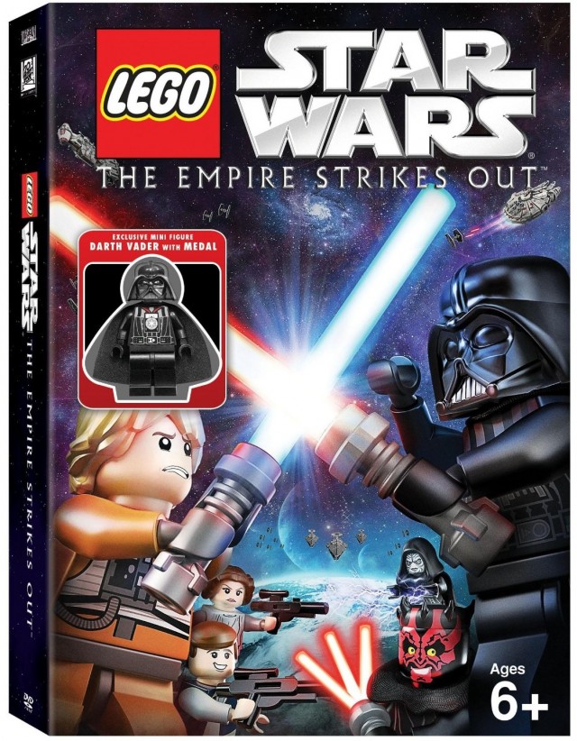 LEGO Star Wars The Empire Strikes Out DVD & Exclusive Darth Vader Minifigure with Medals