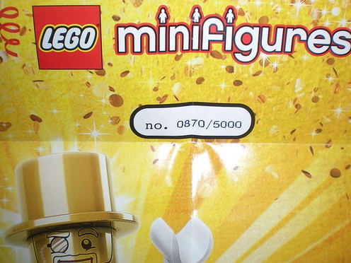 LEGO Minifigures Series 10 Mr. Gold Minifigure Certificate of Authenticity Number of 5000