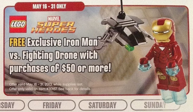 LEGO Store Free Iron Man Minifigure vs. Drone May 2013