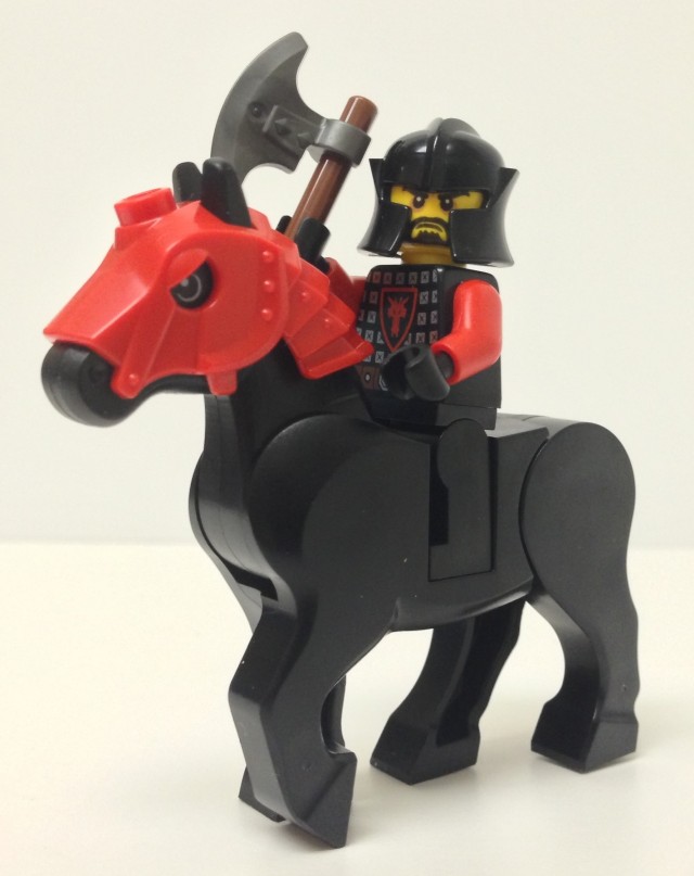LEGO Castle 2013 Red Dragon Knight Minifigure on Black Horse