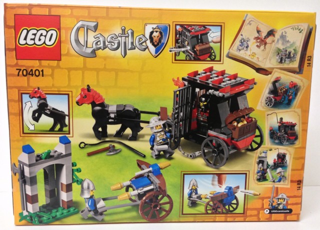 LEGO 70401 Gold Getaway Box Back Summer LEGO Castle 2013