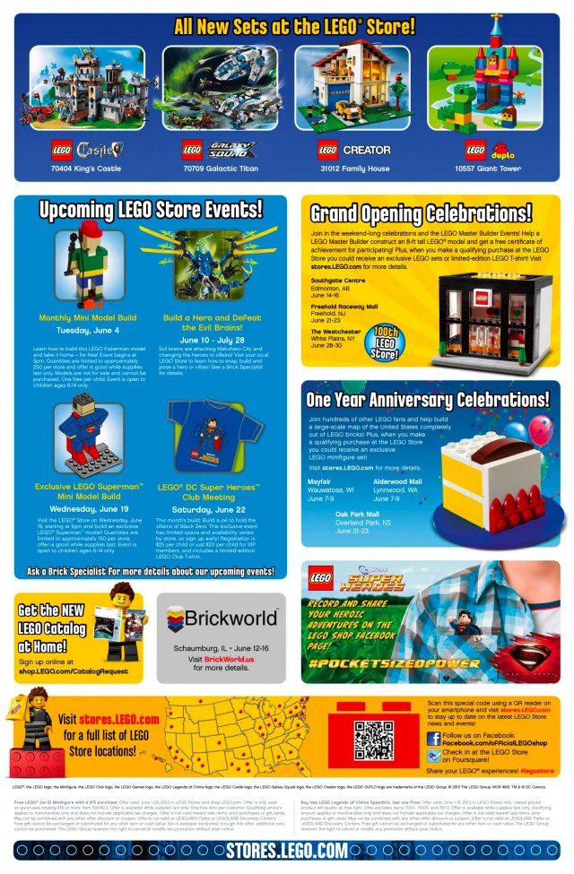June 2013 LEGO Store Calendar Back Scan