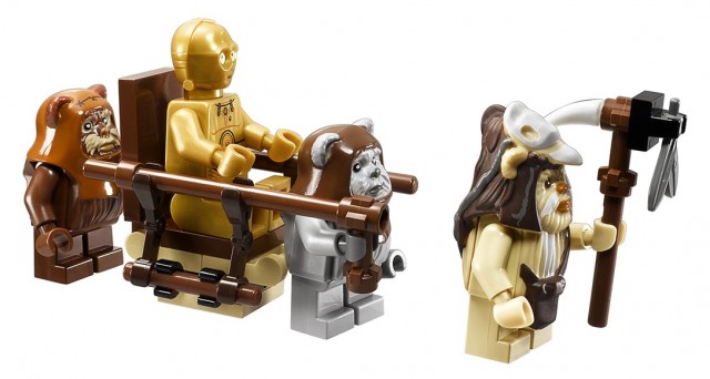 LEGO C-3PO on Throne with Ewoks Minifigures from LEGO Star Wars Ewok Village 201236