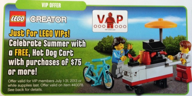 LEGO Hot Dog Cart 40078 Free Promo Set LEGO Store July 2013