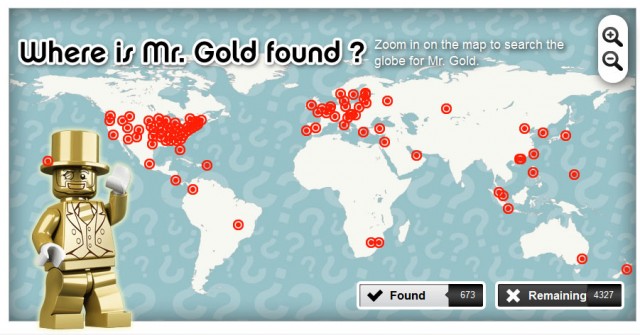 LEGO Mr Gold Found Map of Sightings Worldwide