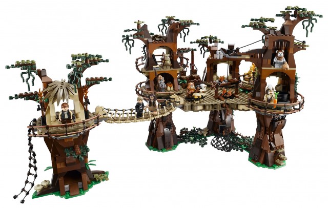 Summer 2013 LEGO Ewok Village Set 10236 Fully Expanded Trees and Bridge