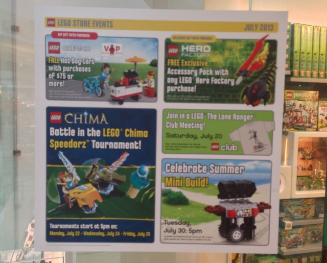LEGO Store July 2013 Calendar of Events Poster