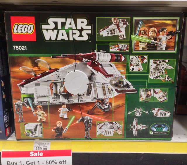 2013 LEGO Republic Gunship 75021 Box Back Released in United States