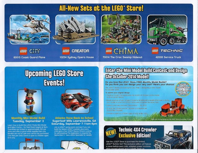 LEGO Stores September 2013 Calendar Back 1