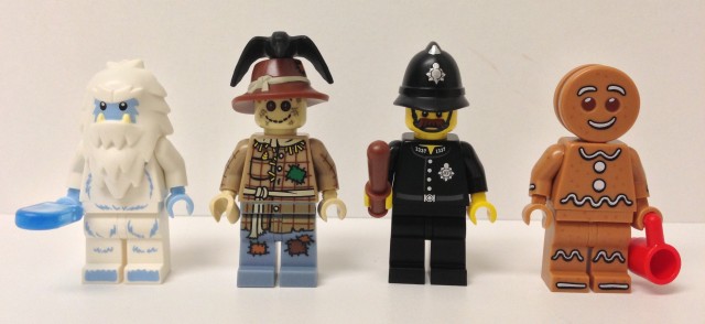 Series 11 LEGO Minifigures Gingerbread Man Scarecrow Yeti Constable