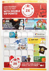 October 2013 LEGO Store Calendar