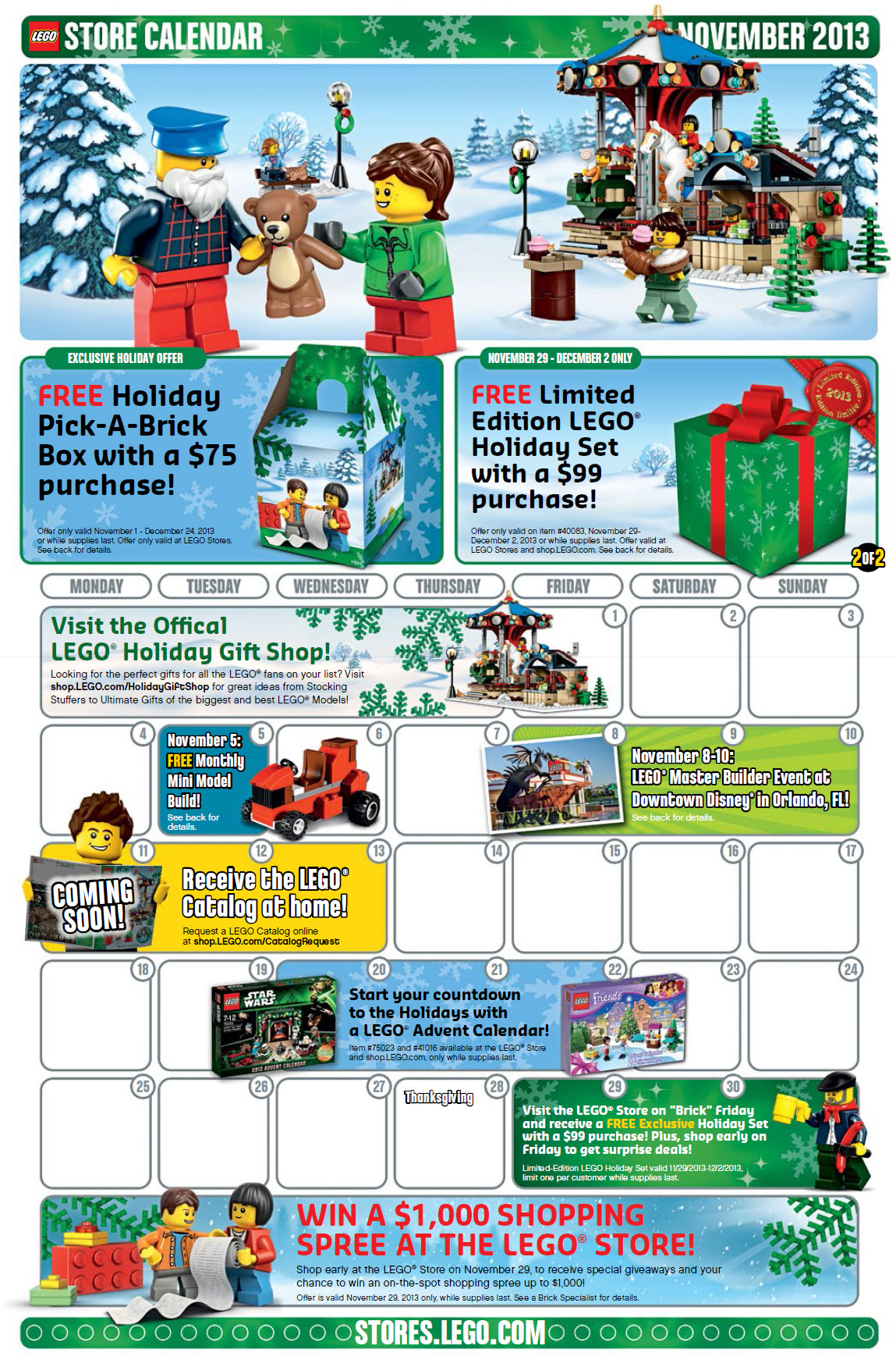 Modtager Ekstremt vigtigt Søg November 2013 LEGO Store Calendar Photos, Promos & Events! - Bricks and  Bloks