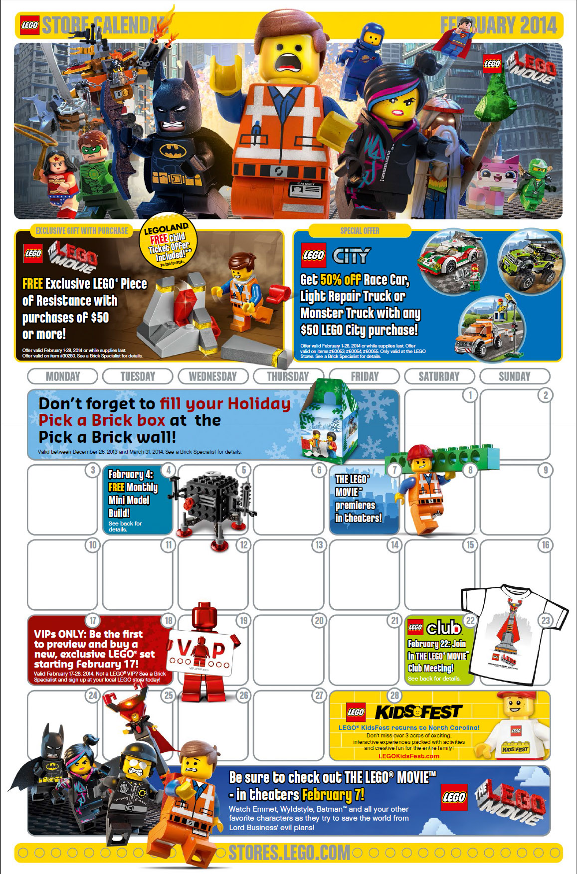 2014 LEGO Store Calendar! Piece of Promo! - Bricks and Bloks