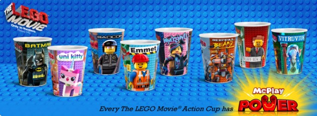 The LEGO Movie McDonalds Happy Meal Cups Toys Series