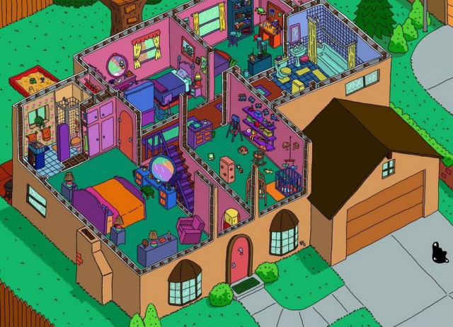 The Simpsons House Interior Cross-Section Photo