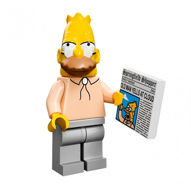 LEGO Simpsons Grampa Simpson Minifigure with Newspaper