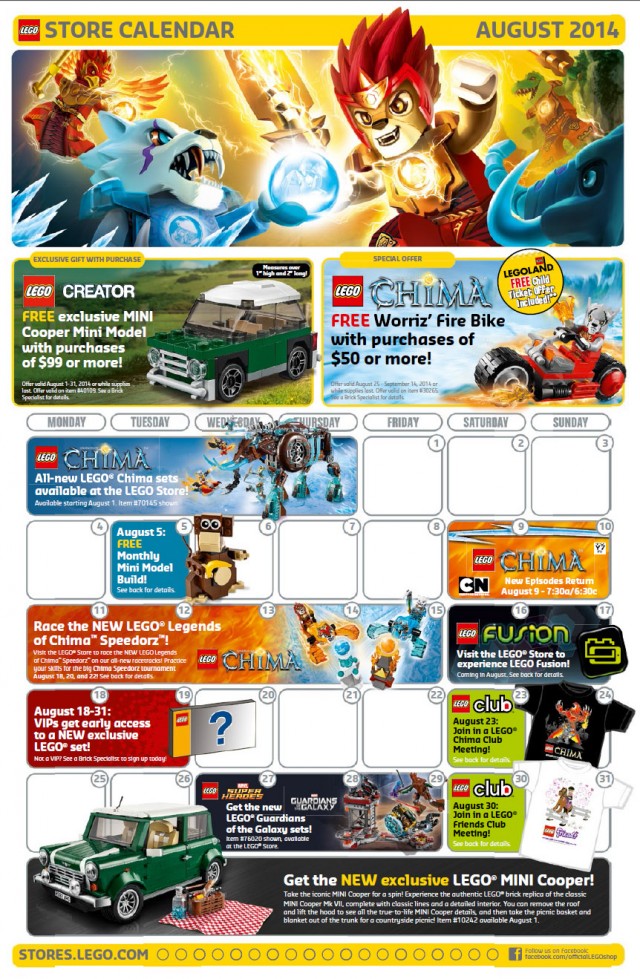 Lego Store Calendar August 2025 Lindi Perrine