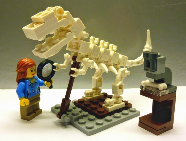 LEGO Research Institute T-Rex Skeleton with Female Scientist Minifigure