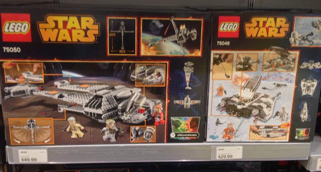 75049 LEGO 79050 LEGO Star Wars B-Wing and Snowspeeder Set Box Backs