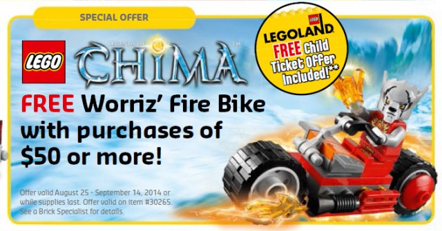 LEGO Legends of Chima Worriz' Fire Bike 30265 Set LEGO Store August 2014 Promo