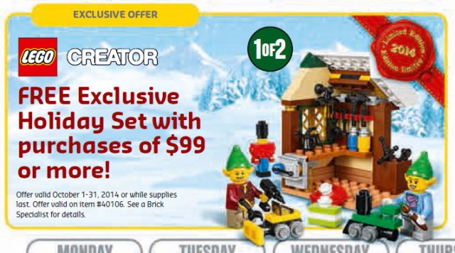 2014 LEGO Holiday Set 40106 Free Promo