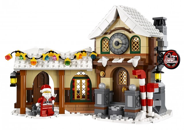 Front of LEGO Santa's Workshop 10245 Building with Santa Minifigure