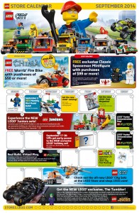 LEGO Stores September 2014 Calendar