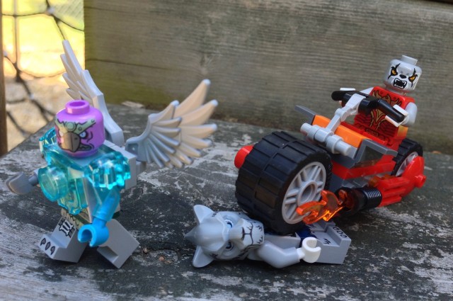 Worriz' Fire Bike LEGO Set vs. Vardy and Sykor Minifigures