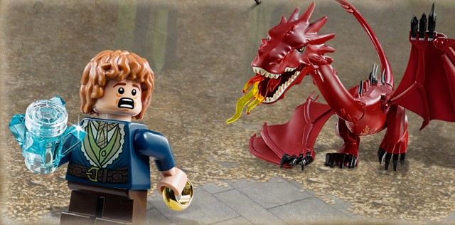 LEGO Lonely Mountain Minifigure Bilbo Baggins and Smaug the Dragon