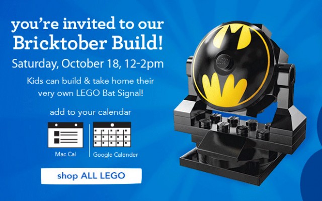 Bricktober Build Bat Signal LEGO Toys R Us Exclusive 2014