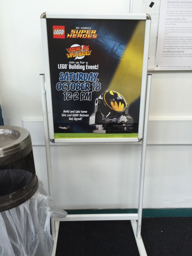 LEGO Bricktober 2014 Batsignal Build Event Toys R Us Poster