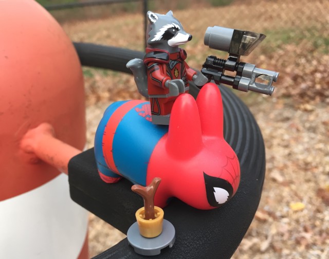 Rocket Raccoon Riding Spider-Pig Figure