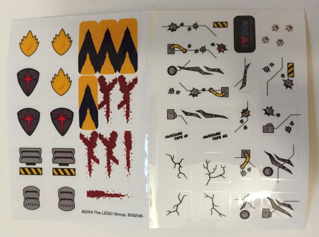 LEGO Guardians of the Galaxy Milano Stickers from Rocket Raccoon Polybag