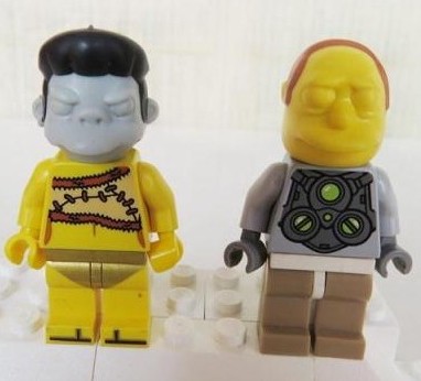 LEGO Simpsons Minifigures Comic Book Guy and Snake Head Prototypes