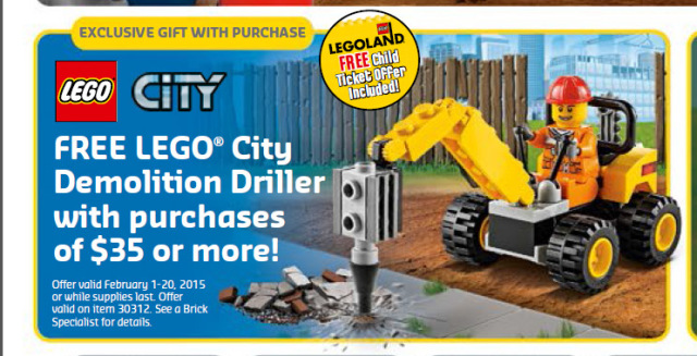 LEGO City Demolition Driller 30312 Promo Polybag Set February 2015 LEGO Stores