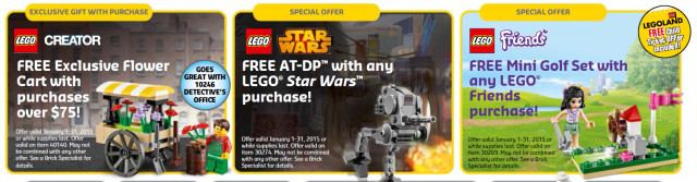 LEGO Store Free Promo Sets January 2015