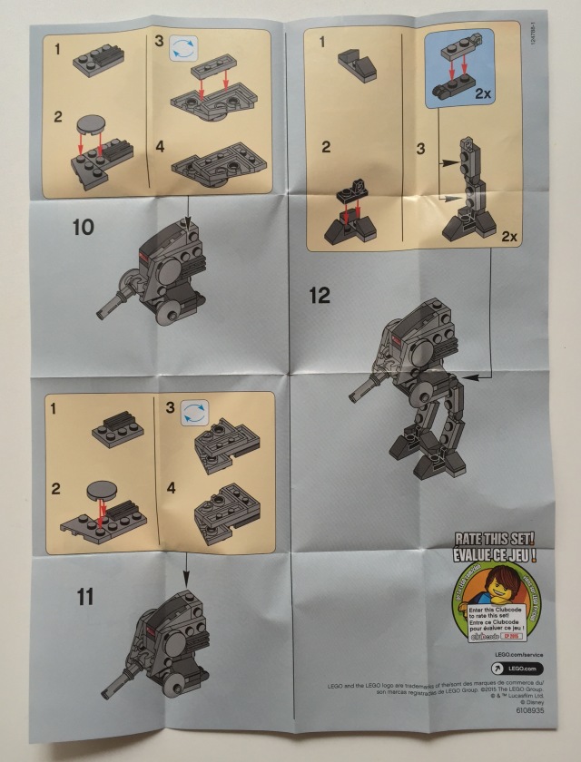 LEGO AT-DP Polyback Instructions Back