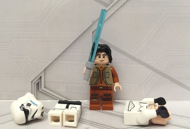 LEGO Star Wars Rebels Ezra Lightsaber Cuts Up Stormtrooper