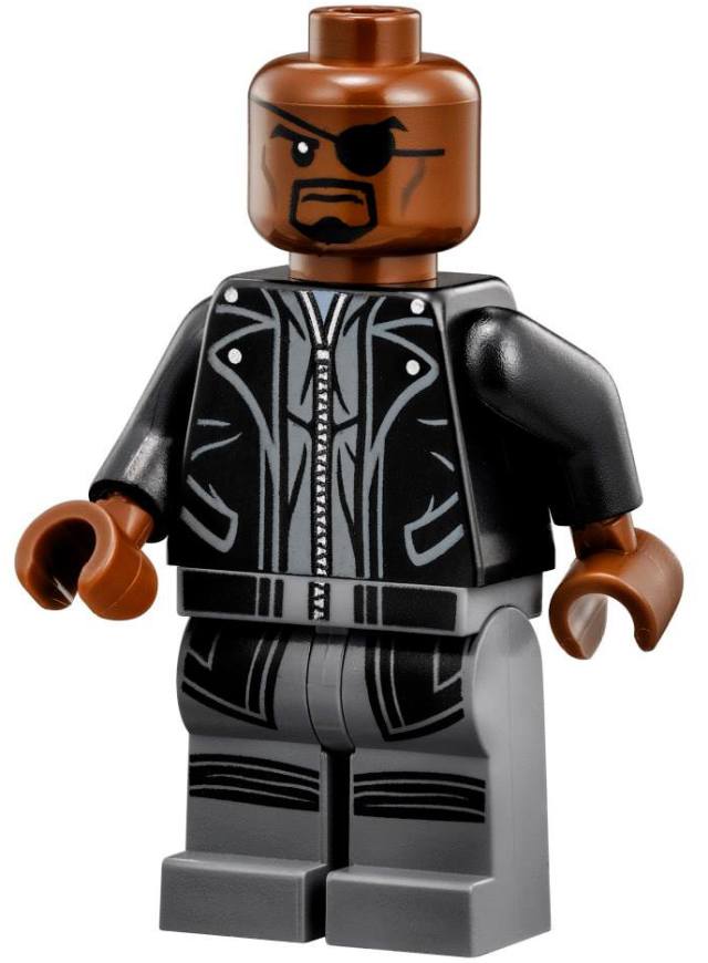 LEGO Marvel Nick Fury Minifigure from SHIELD Helicarrier