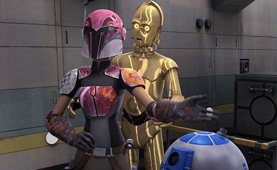 Rebels Sabine Screenshot with R2-D2 and C-3PO
