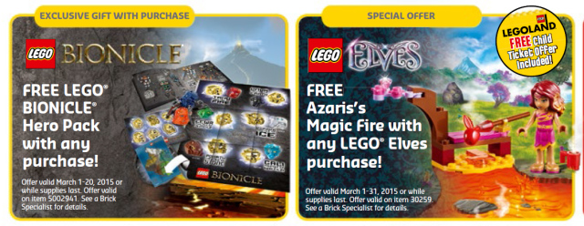 March 2015 LEGO Store Promos Bionicle Hero Pack Elves Azari's Magic Fire