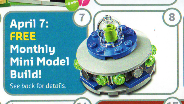 April 2015 LEGO Free Monthly Mini Model Build UFO Set