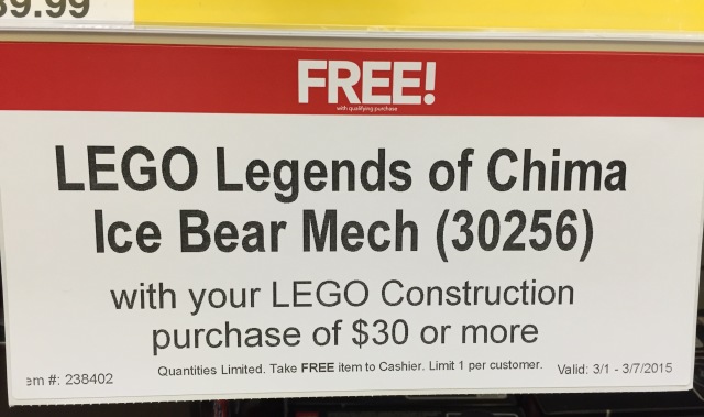 Free LEGO Legends of Chima Ice Bear Mech Set Promo