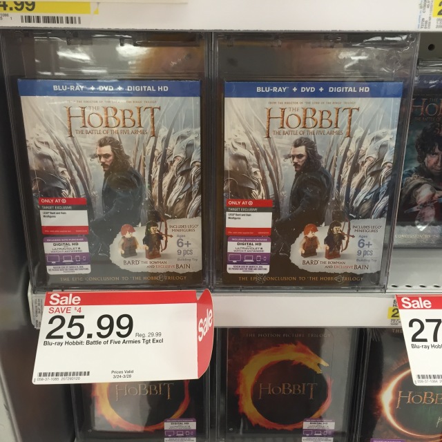 Target Exclusive Hobbit 3 Blu Ray LEGO Combo Set Released