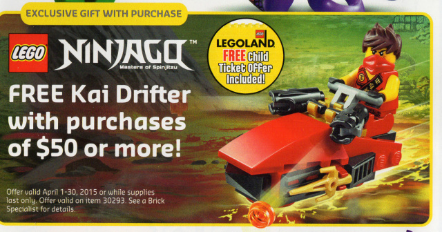 LEGO Ninjago Kai Drifter 30293 Free Promo Set April 2015 LEGO Stores