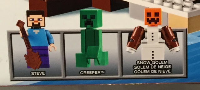 LEGO Minecraft Minifigures Creeper Snow Golem Steve