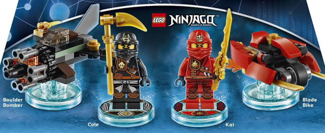 LEGO Ninjago Team Pack Cole Kai Boulder Bomber Blade Bike