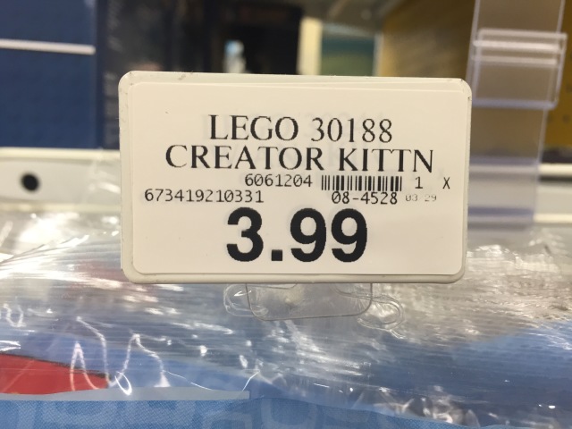 LEGO 30188 Creator Kitten Price Tag barcode